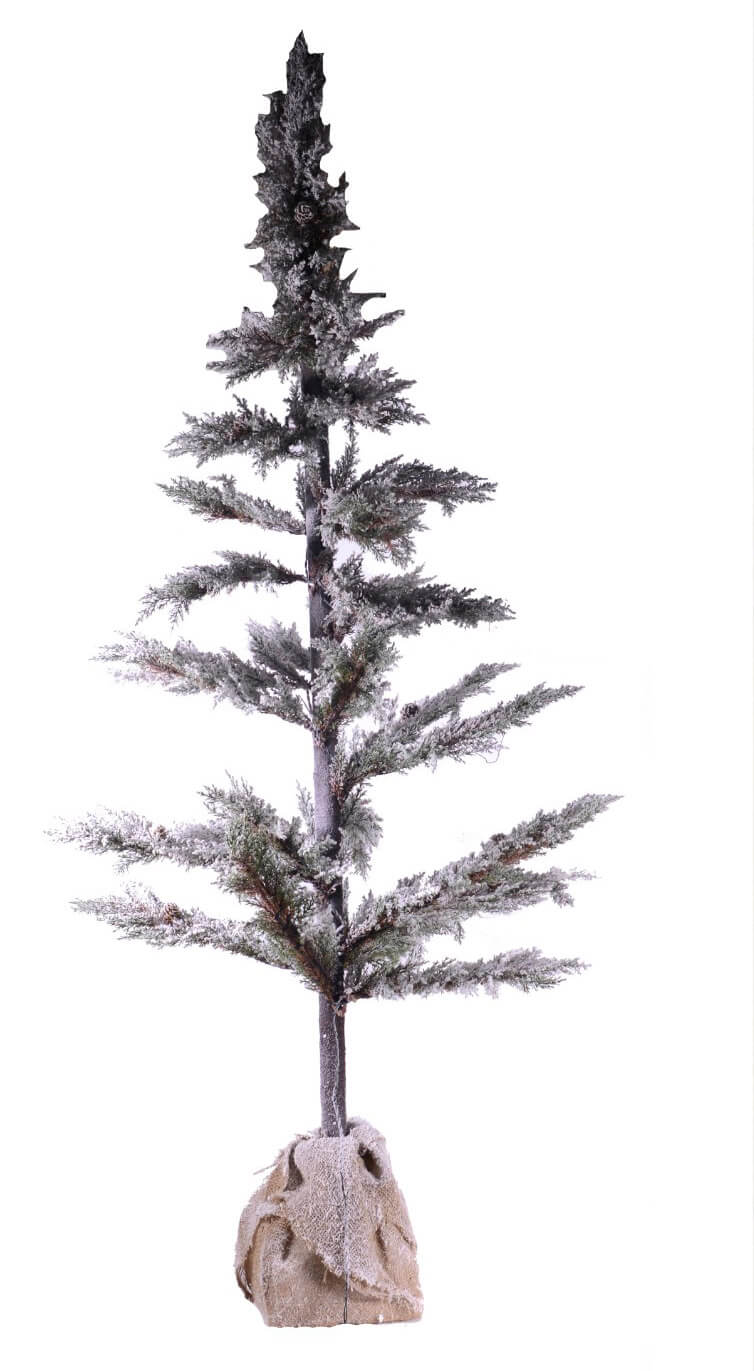 Albero di Natale Luminoso con LED e Pigne in PVC H170cm Juta Verde Innevato