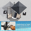 Ombrellone da Giardino a Braccio 244x244x255 cm Girevole a 360° Grigio Scuro  