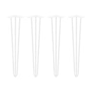 Set di Gambe Hairpin di 3 Bastoncini per Tavolo H710 Verniciato Bianco Acciaio Emuca