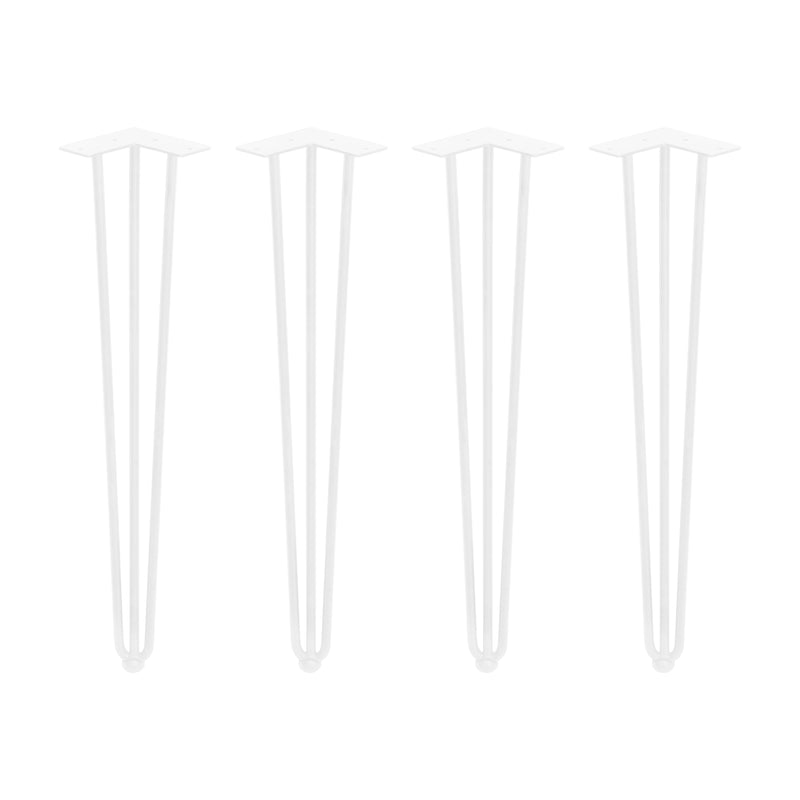 Set di Gambe Hairpin di 3 Bastoncini per Tavolo H710 Verniciato Bianco Acciaio Emuca