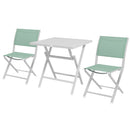 Set Tavolino e 2 Sedie Pieghevoli da Giardino in Alluminio Verde