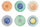 Set mit 6 runden Platztellern Ø33 cm Villa d'Este Home Tivoli Marea