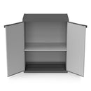 Armadio da Esterno 68x40x85 cm 2 Ante 2 Ripiani in Resina Grigio Seconda Scelta