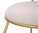 Sedia con Schienale a Cuore 37x47x80 cm in Metallo e Tessuto Imbottito