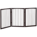 Cancelletto di Sicurezza per Animali Domestici 160x76 cm in MDF Marrone Scuro