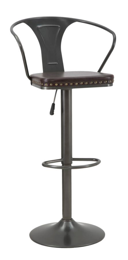 prezzo Detroit Gepolsterter Hocker 51x48x86-108 cm in Eisen und Schwamm und braunem und grauem PU