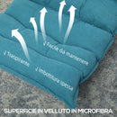 Poltrona Relax Girevole 62x70x95 cm con Schienale Regolabile in 5 Posizioni Effetto Velluto e Acciaio Blu      