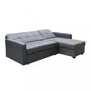 Divano Letto Cedric 208x87/145x88 cm  in Tessuto Grigio scuro