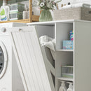 Mobile Bagno Portabiancheria 60x38x86 cm con Cesto Rimovibile Bianco   