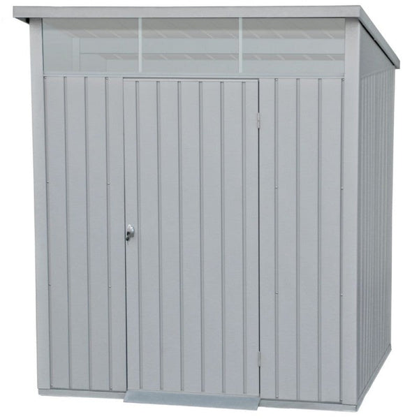 sconto Gartenhaus 198,6 x 196,5 x 229 cm aus grau verzinktem Stahl