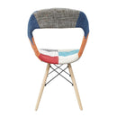 Sedia in Patchwork Gambe in Legno Faggio e Metallo Parigi