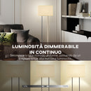 Lampada da Terra Alta 150 cm con 3 Modalità di Luce Interruttore a Pedale Paralume Effetto Lino Bianco   