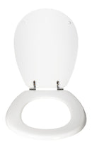 Copriwater Universale 37x43,6 cm in MDF Cerniere in Metallo Cromato Piemonte Bianco Lucido