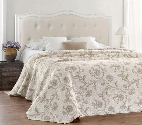 sconto Doppelbettdecke aus garngefärbtem Jacquard Cober Provenzale Tortora