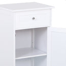 Mobiletto da Bagno con Anta e Cassetto Bianco 43x34x77 cm 