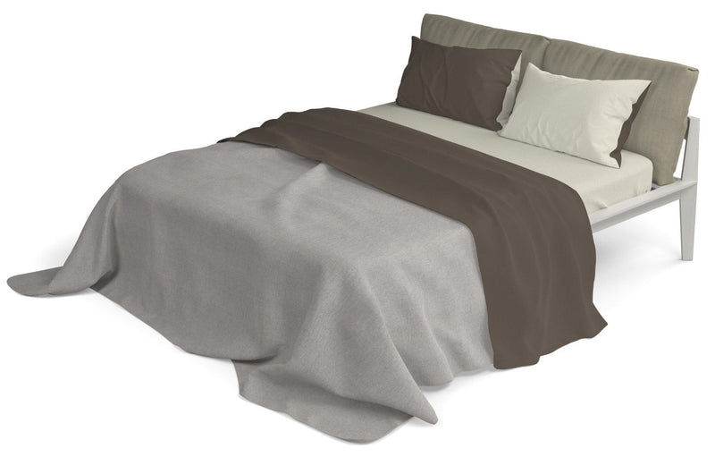 Set Lenzuola Sopra Sotto e Federe Doubleface Marrone\/Panna