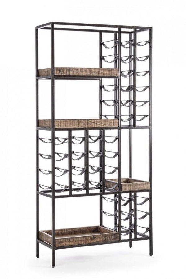 online Kellerschrank Flaschenhalter 86x35x180 cm in Stahl und Holz