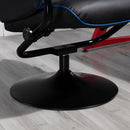 Sedia da Gaming Reclinabile 67x82,5x103 cm con Sgabello Poggiapiedi in Similpelle Nero e Blu Scuro