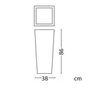 Vaso Quadrato Luminoso da Giardino Solare Autoricaricabile 38x38x86 cm in Polietilene Sined Solar 86 Bianco