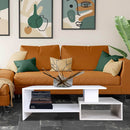 Tavolino da Salotto Design Moderno 106,5x60x34,5 cm in MDF Bianco e Cemento  