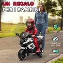 Moto Elettrica per Bambini da 6V con Rotelle Rimovibili Fari e Musiche Bianco      