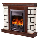 Camino Elettrico da Pavimento 87,4x108x24,5 cm Effetto Fiamma 2000W Nazarii mini & Pluton Noce