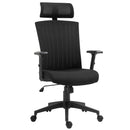 Sedia Poltrona Direzionale da Ufficio 65x63x119-129 cm in Tessuto Nero