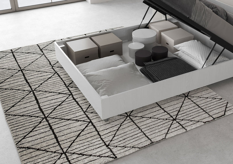 Letto Matrimoniale Francese Ankel Testata Doghe Dritta  Bianco Frassino Varie Misure