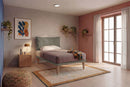Letto Singolo con Rete Rivestita Similpelle Cappuccino Tessis Testata Soft Varie Misure