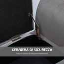 Panca Pouf Contenitore Imbottita 111,5x41x65 cm in Tessuto Grigio