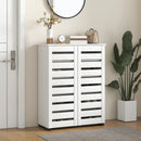 Mobile Scarpiera a 5 Livelli per 15 Paia di Scarpe 76x33Px98 cm in Legno a Doghe Bianco