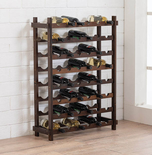 Weinregal aus Holz 72x25x100 cm 48 Flaschen Nussbaum online