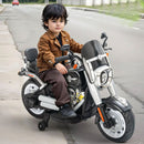 Moto Elettrica per Bambini Cruiser Acceleratore a Manubrio 12V 7Ah Argento Metallizzato         