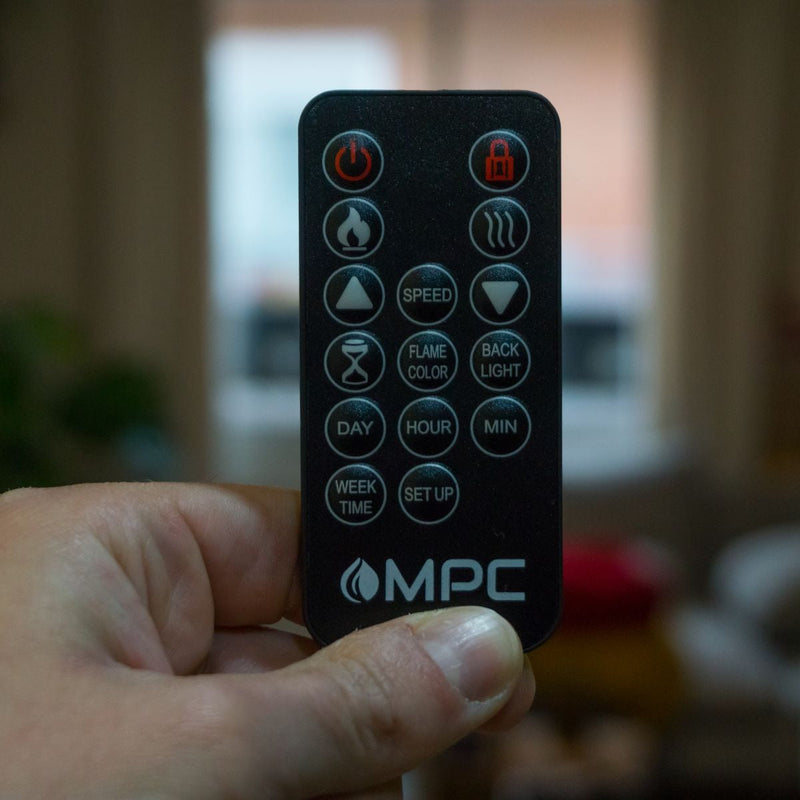 Camino Elettrico da Pavimento 114x102,3x28,2 cm Effetto Fiamma 1500W Sined Caldera Nero