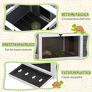 Casa per Tartarughe di Terra 81x48x31,5 cm con 2 Coperchi Apribili e 2 Spazi in Legno di Abete Grigio      