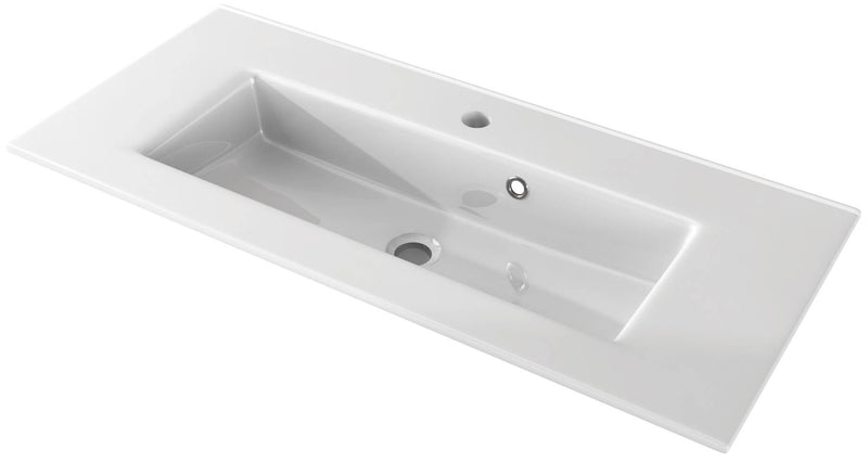 Mobile Bagno Sospeso 80 cm Lavabo e Specchio Tavassi Urano Bianco Lucido