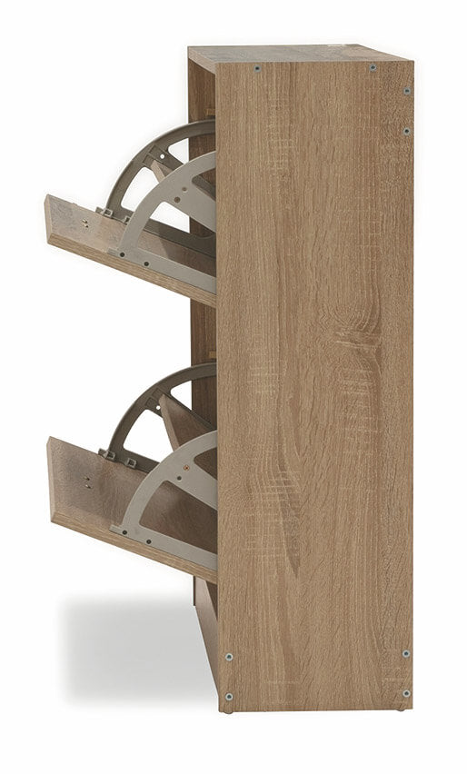 Scarpiera 2 Scomparti in MDF 63x24x80 cm Soriani Rovere