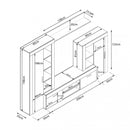 Parete Attrezzata Soggiorno Nobel 300x42x198h cm in Truciolare bilaminato Antracite