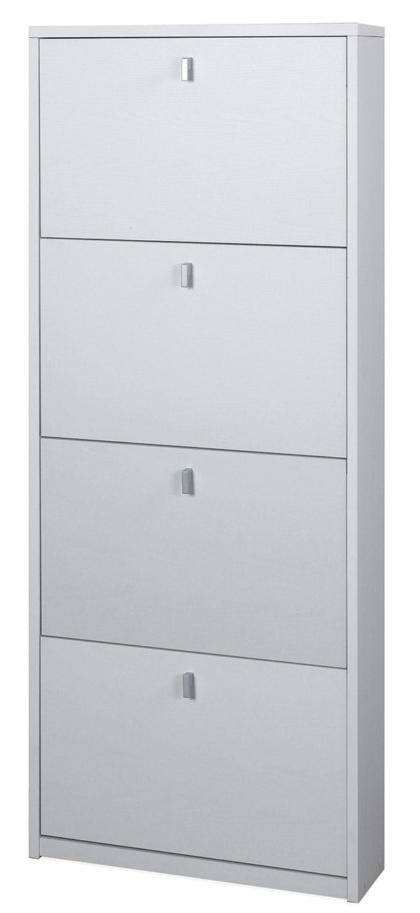 Schuhschrank 4 Türen 63x154x18 cm weiß geflammt online