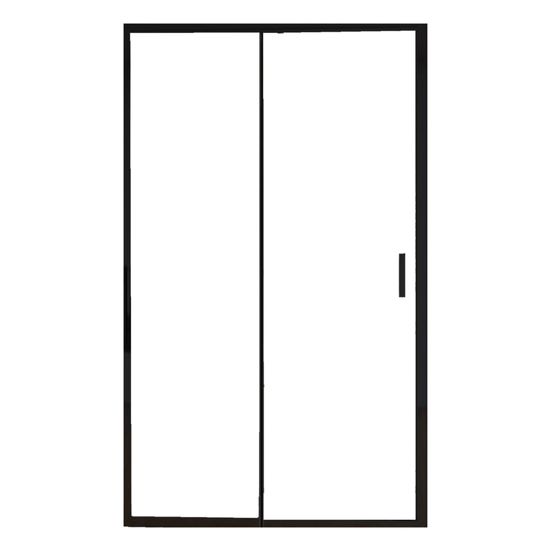 Porta Parete Doccia 1 anta Scorrevoli con Profili Neri in Cristallo trasparente 6mm H195 Bonussi Sole Varie Misure