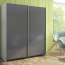 Binario per Porte Scorrevoli per Armadio 230 cm Spessore 16 mm con Kit di Accessori Emuca Grigio Metallizzato