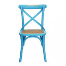 Sedia Cross 46x42x87 cm  in Legno Azzurro