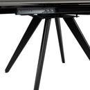 Tavolo Allungabile Piano Rotante 140-180x90x77 cm in Ceramica Effetto Marmo Nero