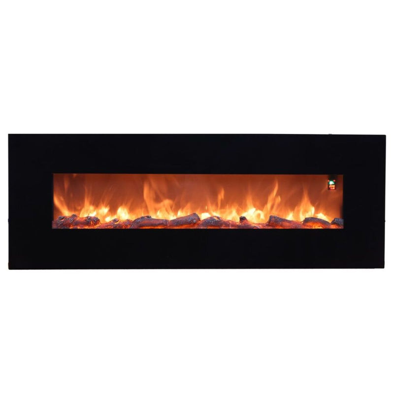 Camino Elettrico da Parete 152x55x13,8 cm 1500W Effetto Fiamma Sined Aprica Nero