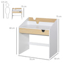 Scrivania con Libreria per Bambini 70x50x75 cm in Legno Bianca