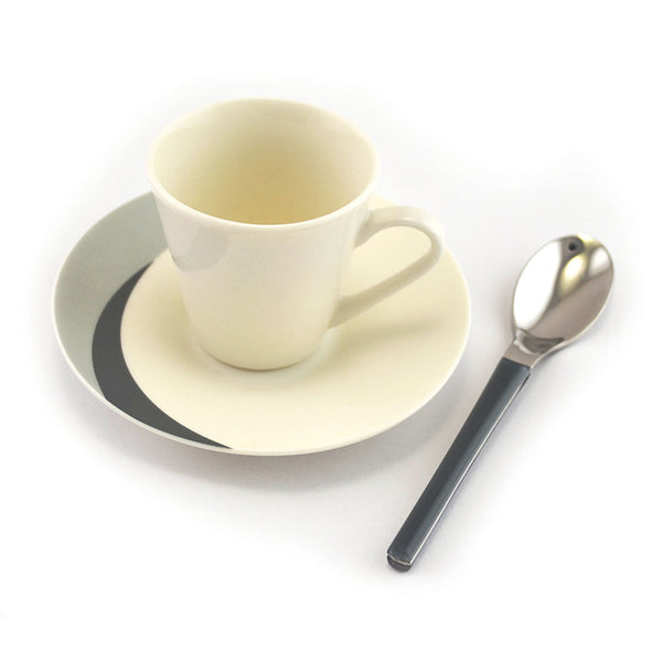 acquista Kaffeeset 3-teilig Tasse + Untertasse + Löffel Eme Natura Stone Grey