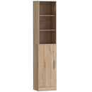 Mobile Colonna Bagno 40x35x180 cm a 2 Armadietti con 6 Ripiani Regolabili in Legno Color Legno      