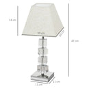 Lampada da Comodino Abat Jour con Paralume in Tessuto E14 20x20x47 cm  Crema