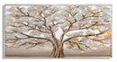 Dipinto Alluminio Albero 120x3,8x60 cm in Legno di Pino Metallo e Canvas