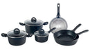 Batteria di Pentole 9 Pezzi in Alluminio Antiaderente Induzione Effetto Pietra Villa du0026